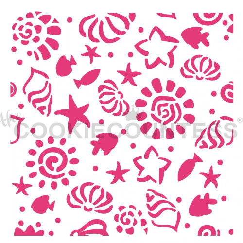 Tropical Beach Pattern Stencil