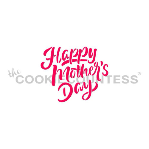 Happy Mother's Day Brush Script Stencil