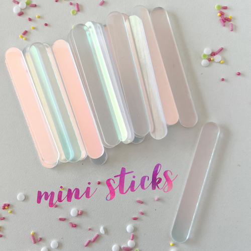  Mini iridescent clear Acrylic Cakesicle Sticks