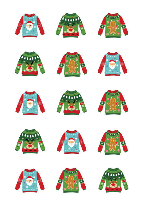 Ugly Christmas Sweater  Christmas edible image