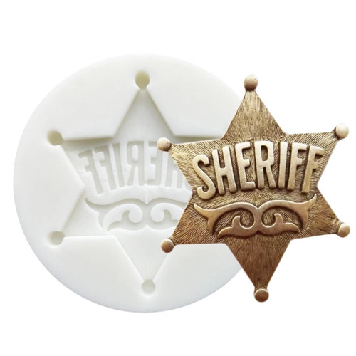 Sheriff badge  Silicone mold PM819