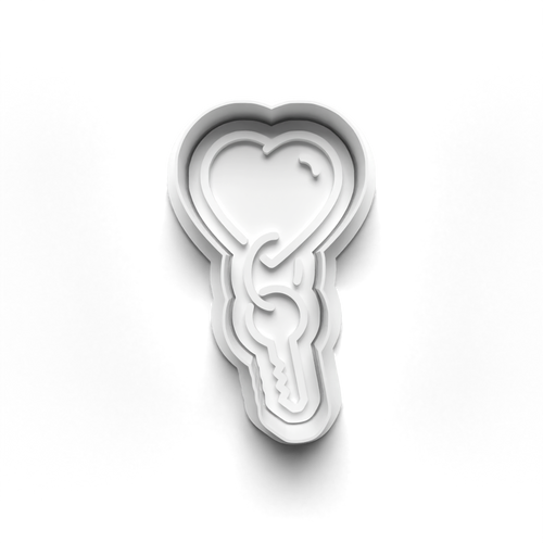 Key with Heart  stamp and cookie cutter 