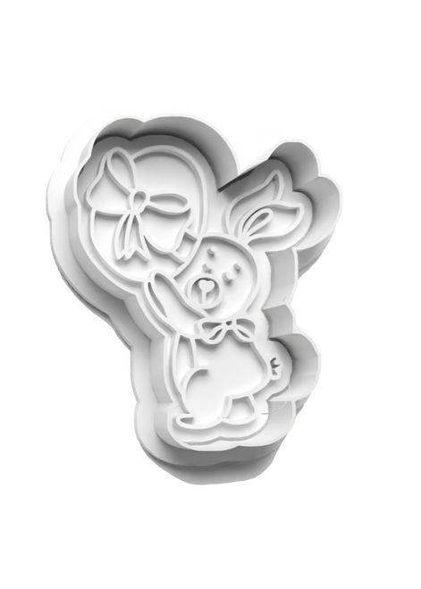 Bunny  Easter  stamp and cookie cutter -  cc180