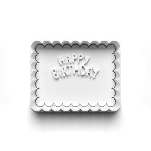 Happy Birthday ( add your text)  stamp and cookie cutter cc257