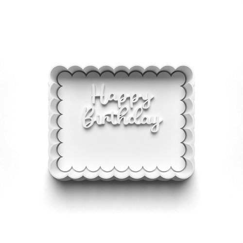 Happy Birthday ( add your text)  stamp and cookie cutter cc258