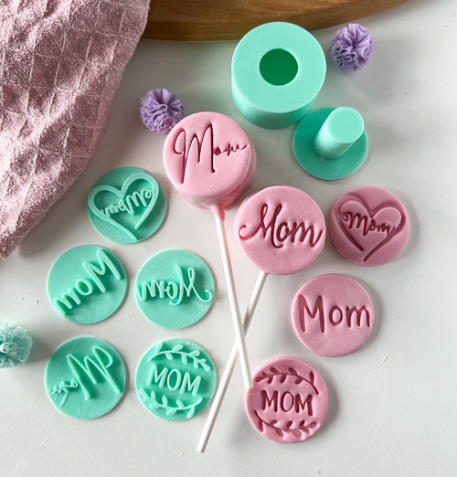 Mother's day Set Cake Pop Mold + embosser stamp  and cutters