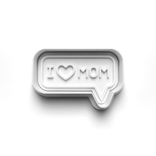 Love Mom stamp and cookie cutter cc266