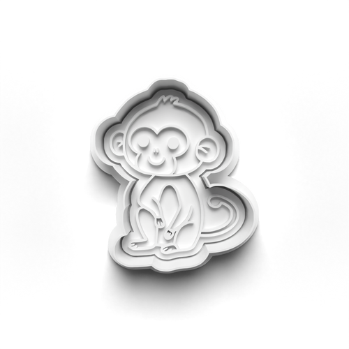 Monkey  Animal  stamp and cookie cutter cc460