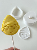 Elf on the shelf Cake Pop mold Plunger with Fondant stamp 