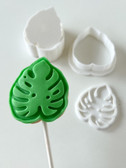 Monstera leaf Cake Pop mold Plunger with Fondant stamp 