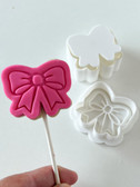 Bow Cake Pop mold Plunger with Fondant stamp 
