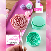  Digital Download Rose Cake pop with matching embosser and Cutter Set included STL FILES