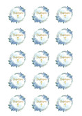 Baptism  Blue  wreath  edible image  - em849