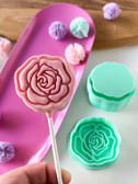 Rose  Cake Pop Mold with embosser stamp  and cutter