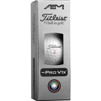 Titleist 2026 Pro V1x Left Dash AIM Enhanced Golf Balls - The