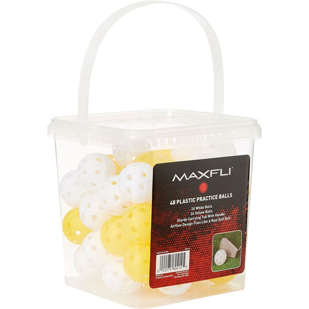Maxfli Practice Ball Bucket-MX414 white & yellow - The GolfWorks