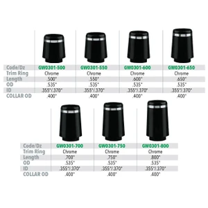 Collared Ferrules - Chrome .355" and .370" - One Dozen