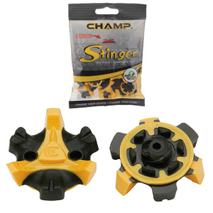 Champ Stinger Golf Spikes - Tri-Lock/Fast Twist Black/Yellow