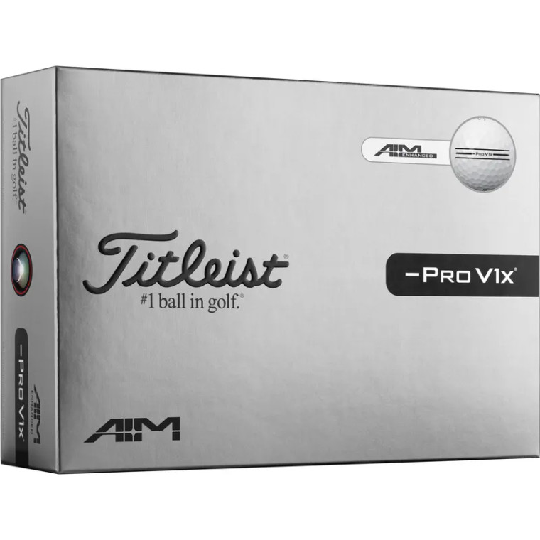 Titleist 2026 Pro V1x Left Dash AIM Enhanced Golf Balls