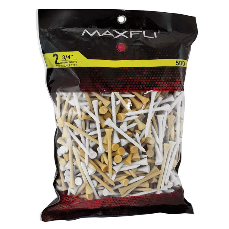 Maxfli 2.75'' Natural/White Golf Tees 500-Pack-MX182