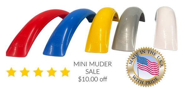 Mini Muder front fender - Silver , White, Red and Yellow
