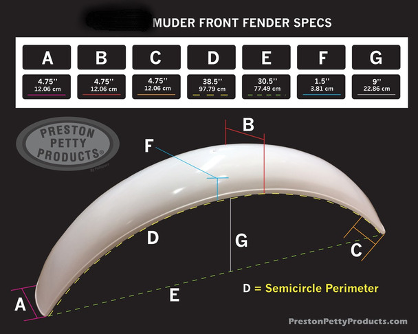 Muder Rear Fender- narrow - Silver, or White