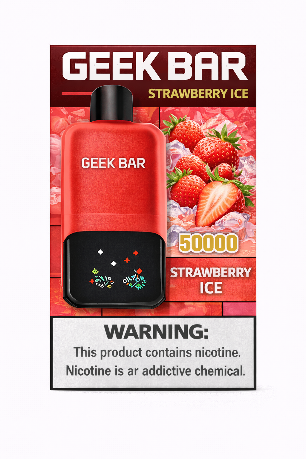 Geek Bar Ice Prince 50,000 Puffs Disposable Vape - Strawberry Ice