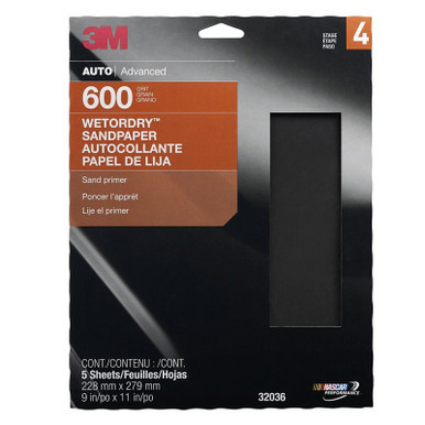 3M 32036, 600 Grit Wet or Dry Sandpaper