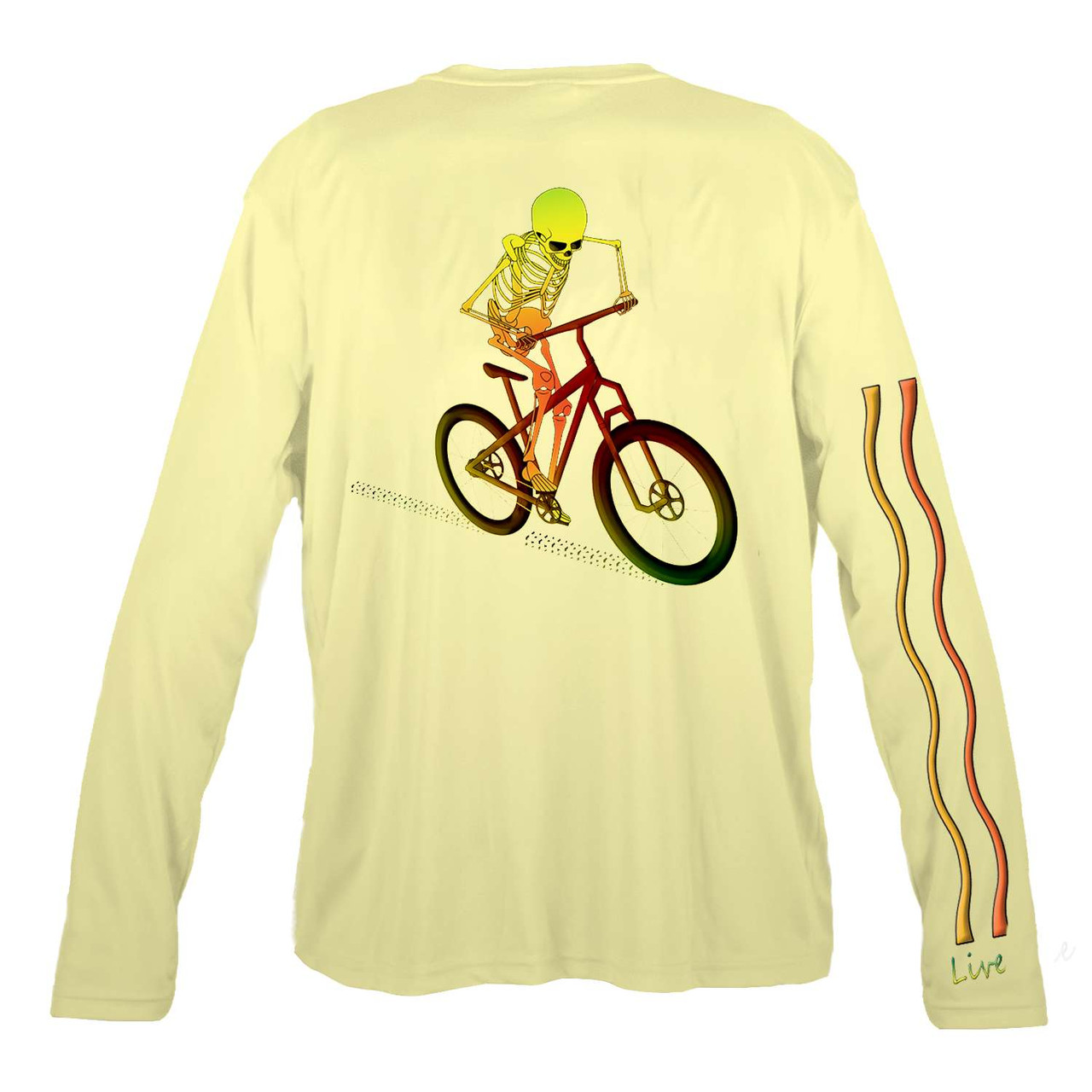 Biking Skeleton Rasta Men's Solar Performance Long-Sleeve