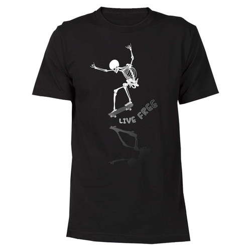 Skateboarding Skeleton Cotton T-Shirt