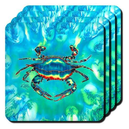 Blue Crab Coaster Set