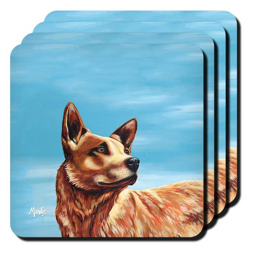 Texas Cattle Dog Coaster Set