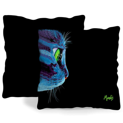 Green Eyed Cat Pillow Cover