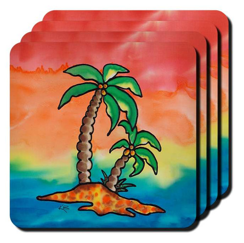 Rainbow Palms Coaster Set