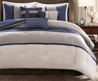 Thumbnail 5: Madison Park Madison Park Palisades Blue 7-pc. Comforter Set 