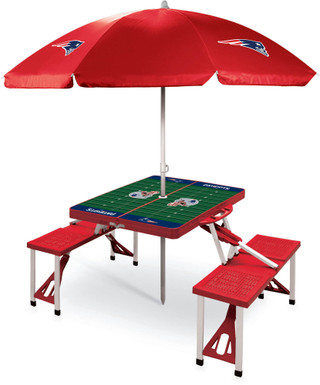 Thumbnail 2: New England Patriots New England Patriots NFL  Picnic Table and Umbrella 