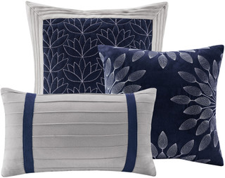 Thumbnail 18: Madison Park Madison Park Palmer Blue 7-pc. Comforter Set 