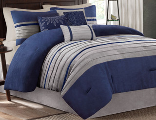 Thumbnail 3: Madison Park Madison Park Palmer Blue 7-pc. Comforter Set 
