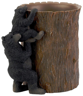 Thumbnail 1: AVANTI Avanti Black Bear Lodge Wastebasket 