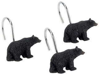 Thumbnail 1: AVANTI Avanti Black Bear 12-pc. Shower Curtain Hooks 