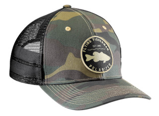 Thumbnail 1: Flying Fisherman Flying Fisherman Mens Bass Patch Camo Trucker Hat 