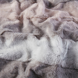 Thumbnail 4: Madison Park Madison Park Zuri Blush/Grey Oversized Faux Fur Throw 