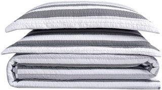 Thumbnail 8: Truly Soft Truly Soft Curtis Stripe Quilt Set 