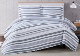 Thumbnail 4: Truly Soft Truly Soft Curtis Stripe Quilt Set 