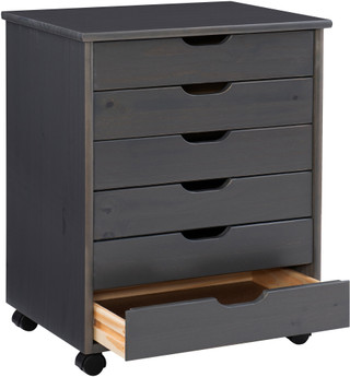 Thumbnail 4: Linon Linon Celia Six Drawer Wide Rolling Storage Cart - 21x15x25 