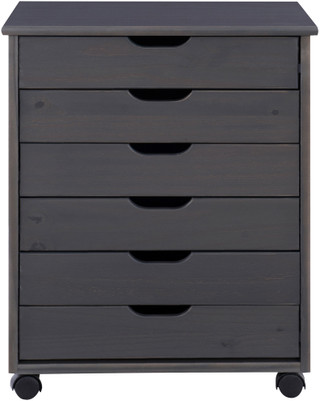 Thumbnail 8: Linon Linon Celia Six Drawer Wide Rolling Storage Cart - 21x15x25 