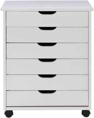 Thumbnail 2: Linon Linon Celia Six Drawer Wide Rolling Storage Cart - 21x15x25 