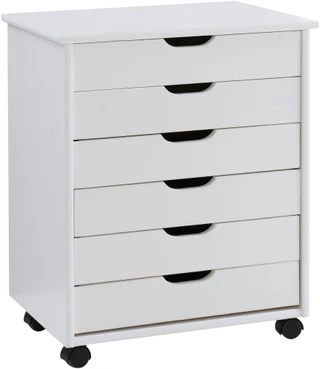 Thumbnail 1: Linon Linon Celia Six Drawer Wide Rolling Storage Cart - 21x15x25 