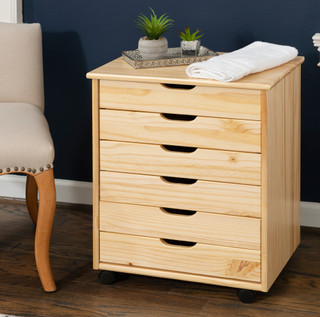 Thumbnail 2: Linon Linon Celia Six Drawer Wide Rolling Storage Cart - 21x15x25 