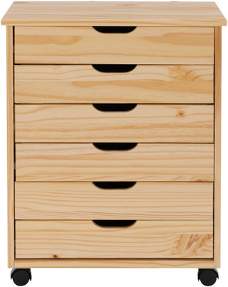 Thumbnail 4: Linon Linon Celia Six Drawer Wide Rolling Storage Cart - 21x15x25 